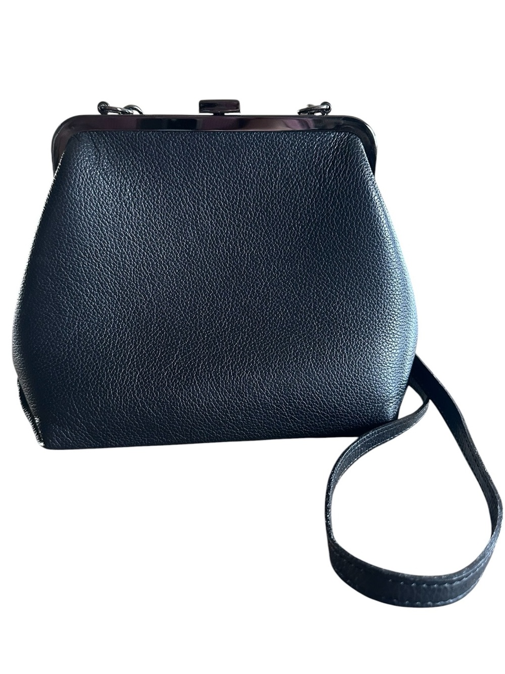 Genuine Leather Black Crossbody Shoulder Bag Made in Italy Sorse in Pelle
